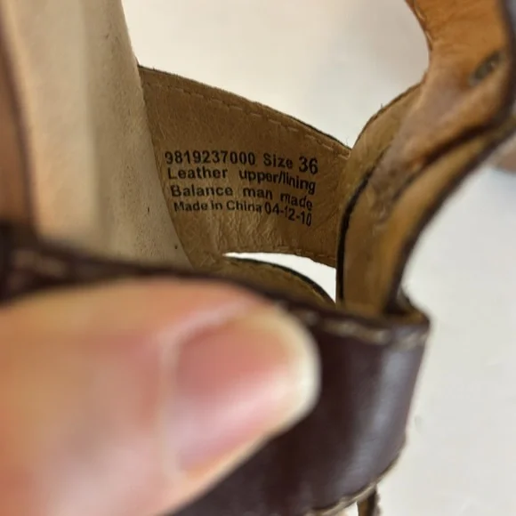 Dansko Sigrid Brown Leather Wedge Sandals Back Strap Size 36 - Picture 11 of 16